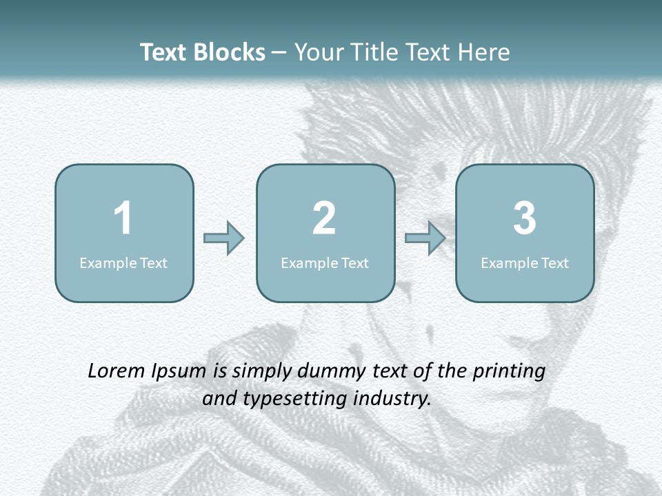 A Drawing Of A Man With Spiked Hair PowerPoint Template