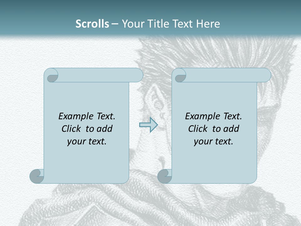 A Drawing Of A Man With Spiked Hair PowerPoint Template