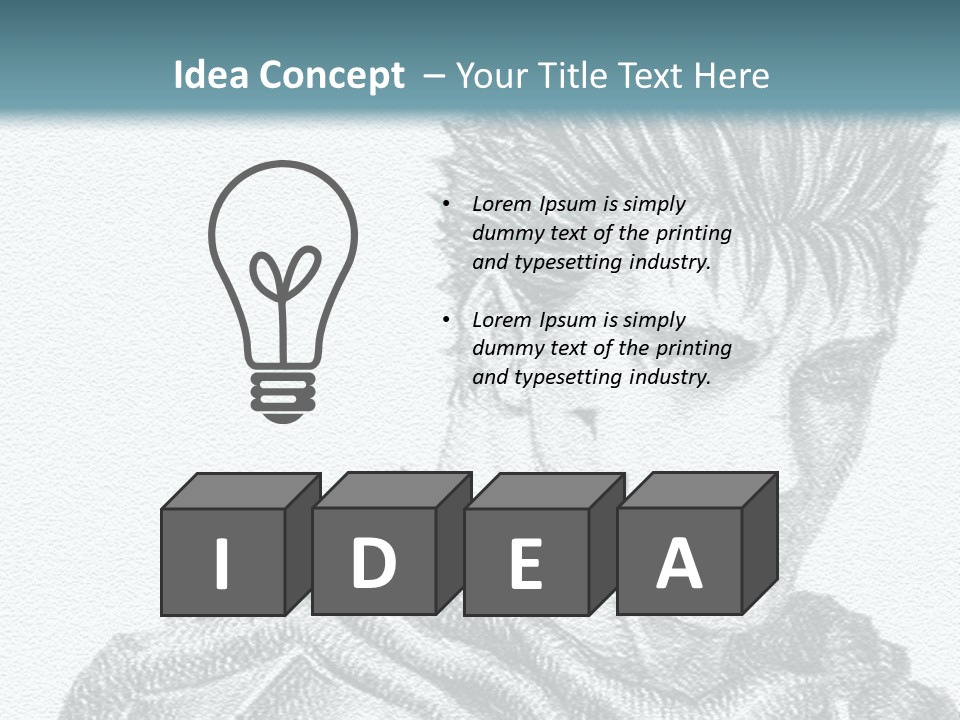 A Drawing Of A Man With Spiked Hair PowerPoint Template