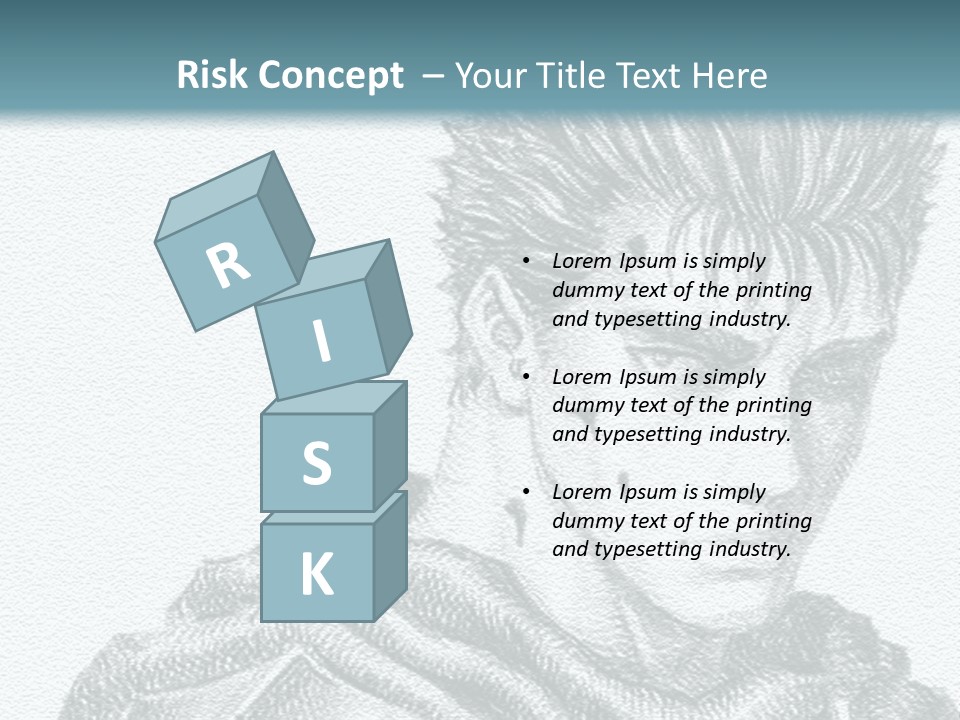 A Drawing Of A Man With Spiked Hair PowerPoint Template