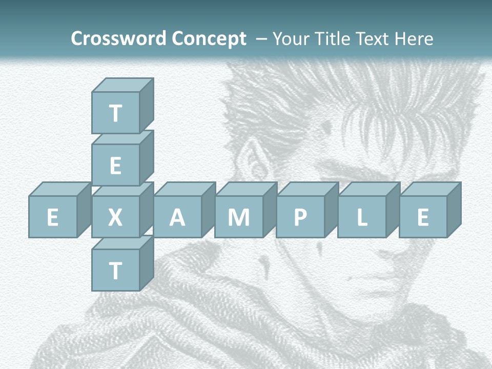 A Drawing Of A Man With Spiked Hair PowerPoint Template