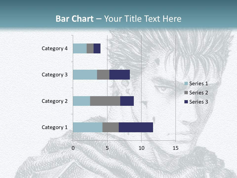 A Drawing Of A Man With Spiked Hair PowerPoint Template