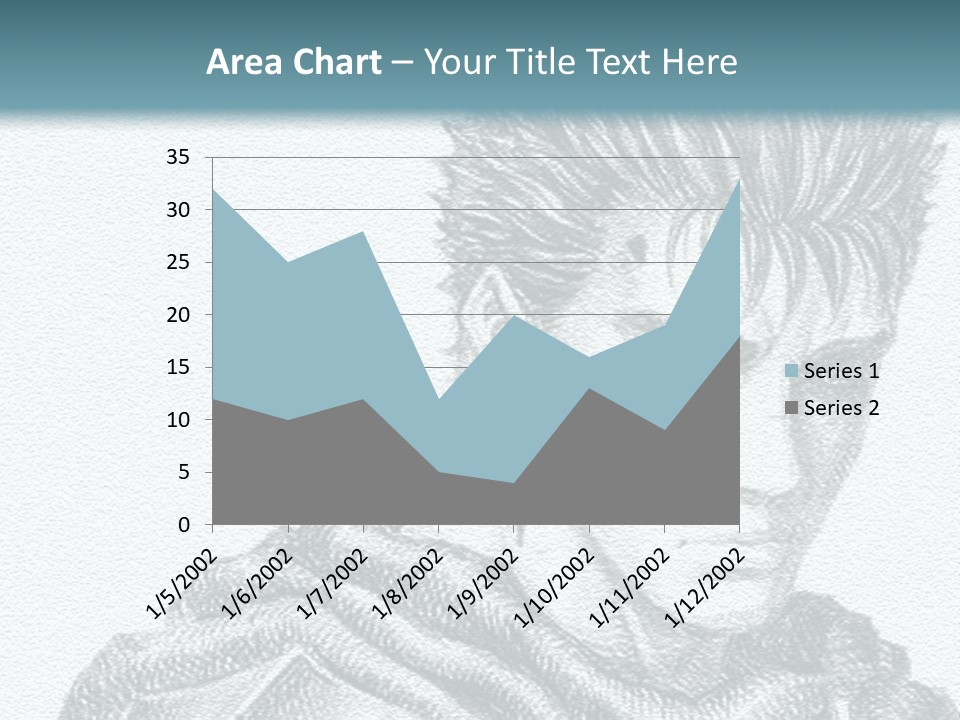 A Drawing Of A Man With Spiked Hair PowerPoint Template