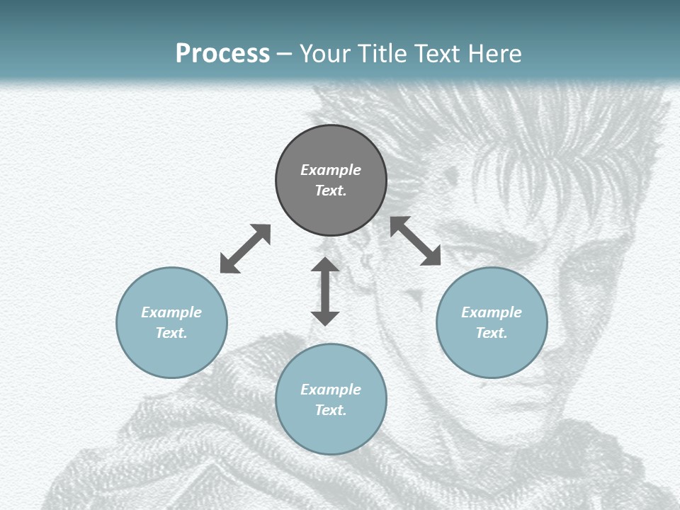 A Drawing Of A Man With Spiked Hair PowerPoint Template