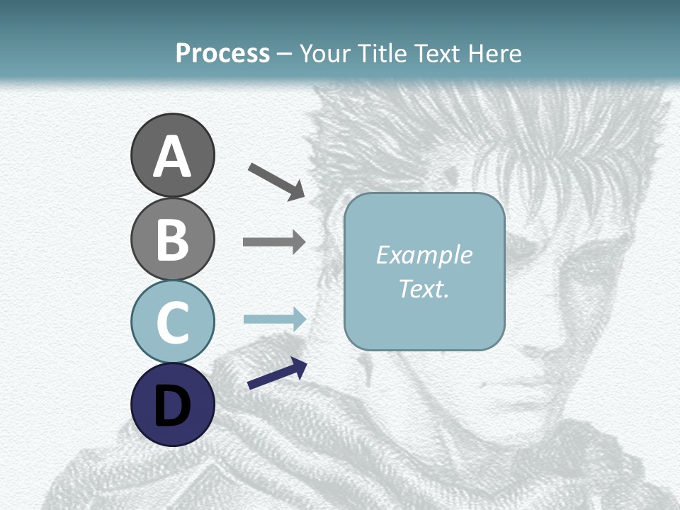 A Drawing Of A Man With Spiked Hair PowerPoint Template
