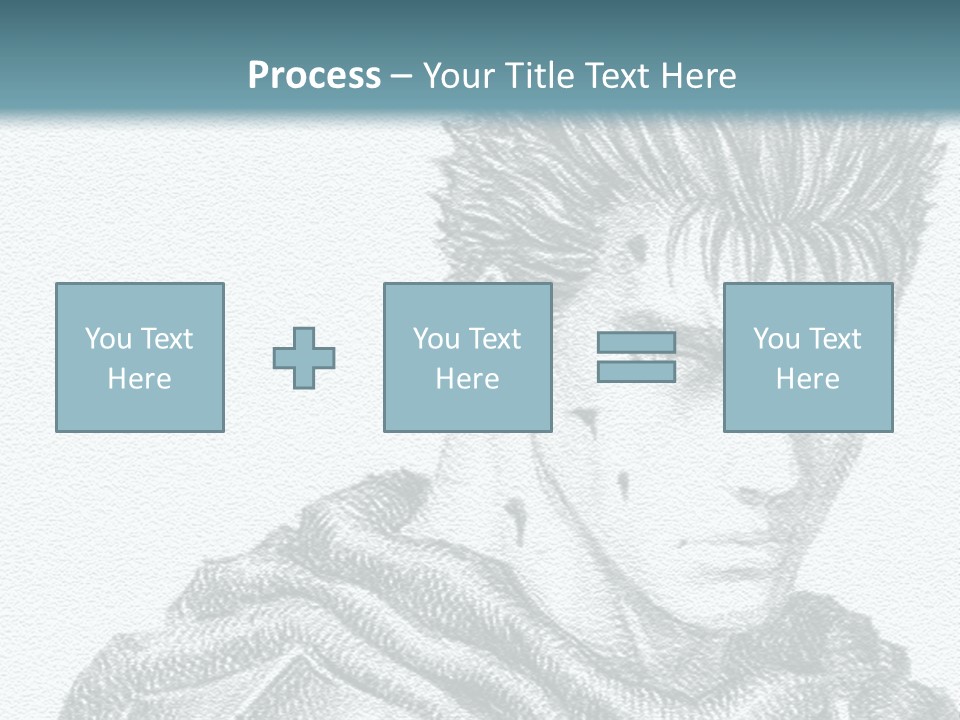 A Drawing Of A Man With Spiked Hair PowerPoint Template