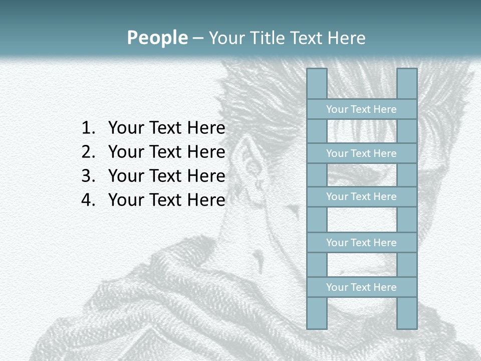 A Drawing Of A Man With Spiked Hair PowerPoint Template