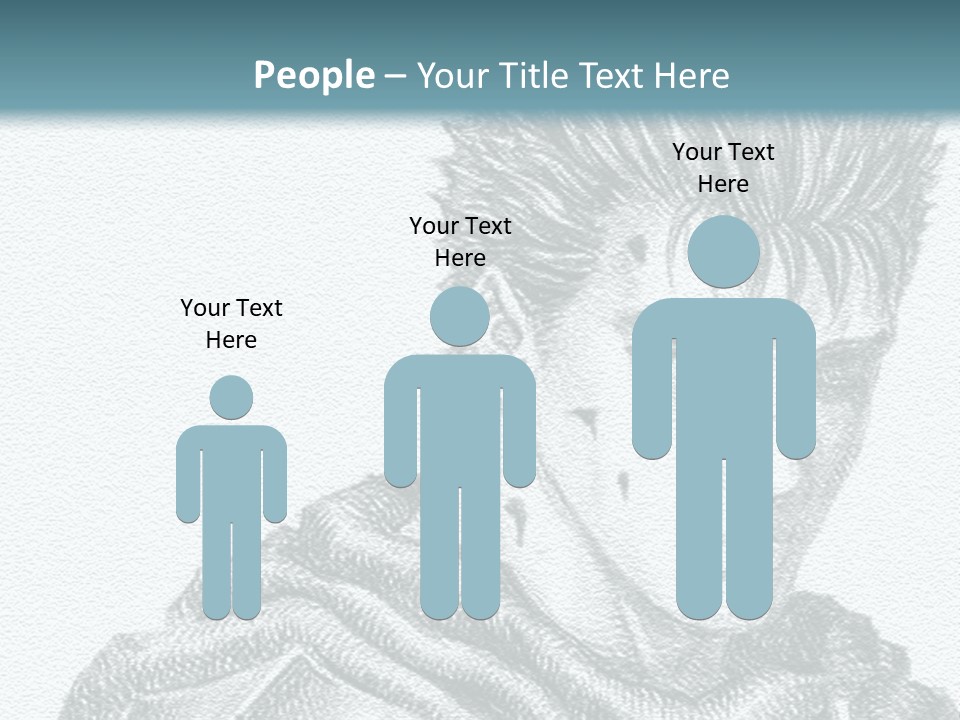 A Drawing Of A Man With Spiked Hair PowerPoint Template