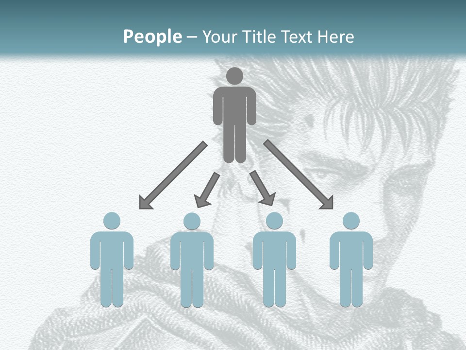 A Drawing Of A Man With Spiked Hair PowerPoint Template