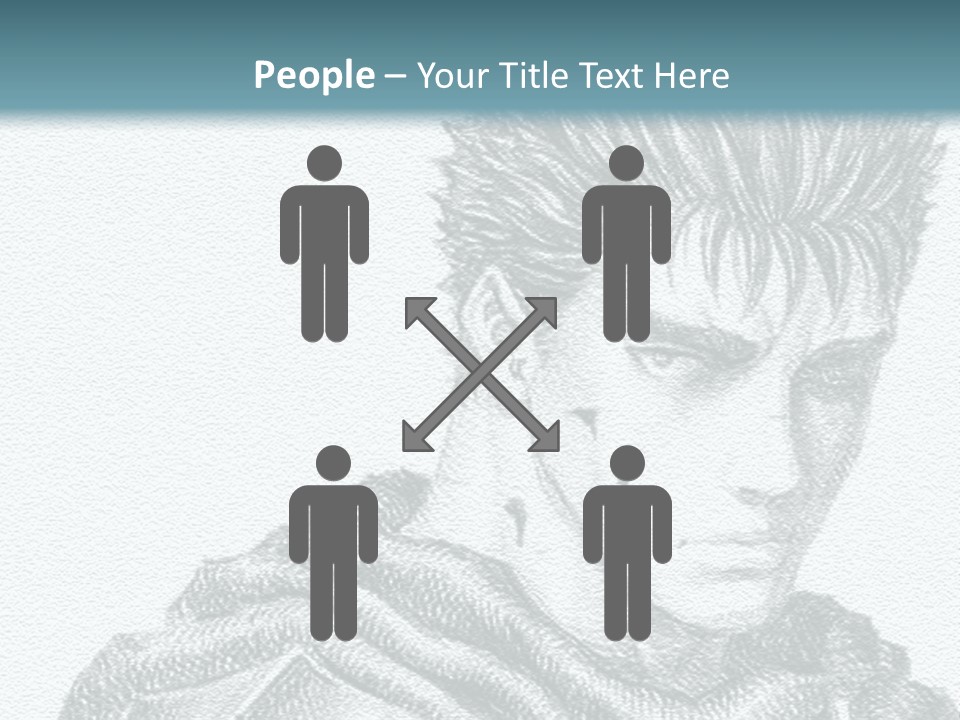 A Drawing Of A Man With Spiked Hair PowerPoint Template