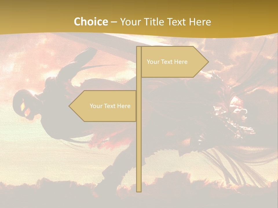A Woman Holding A Sword In Her Hand PowerPoint Template