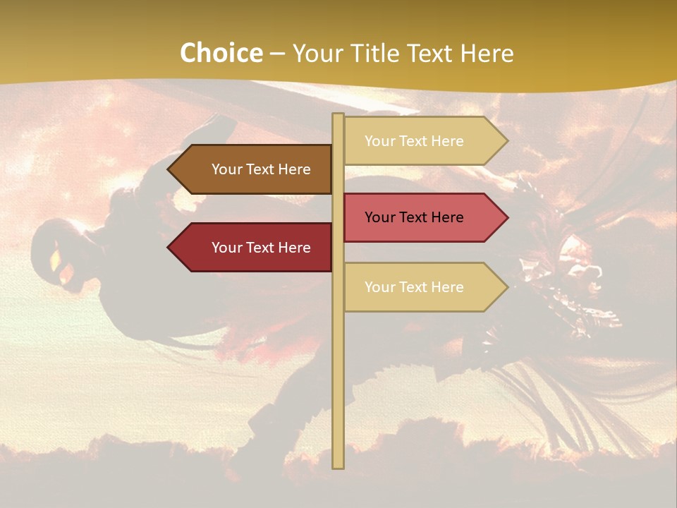 A Woman Holding A Sword In Her Hand PowerPoint Template