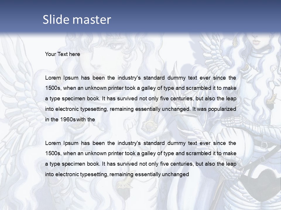 A Woman In A White Dress With Angel Wings PowerPoint Template