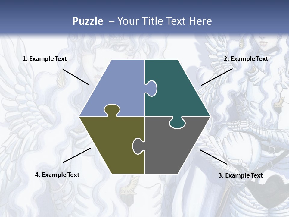 A Woman In A White Dress With Angel Wings PowerPoint Template