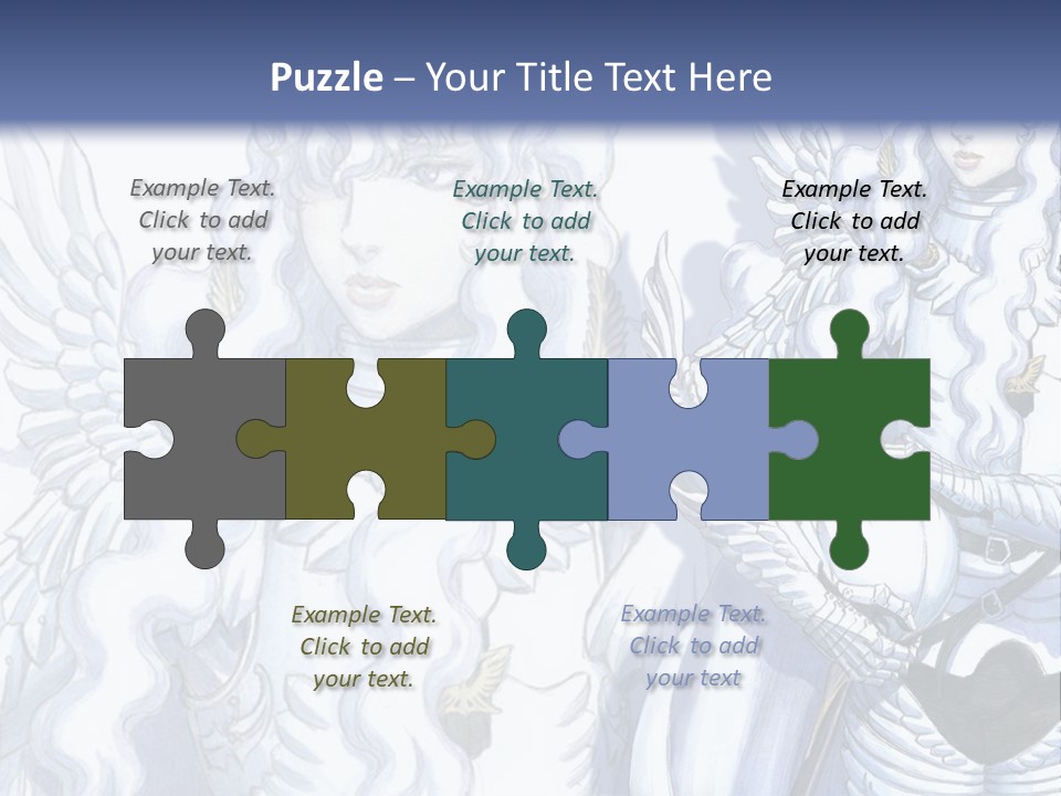 A Woman In A White Dress With Angel Wings PowerPoint Template