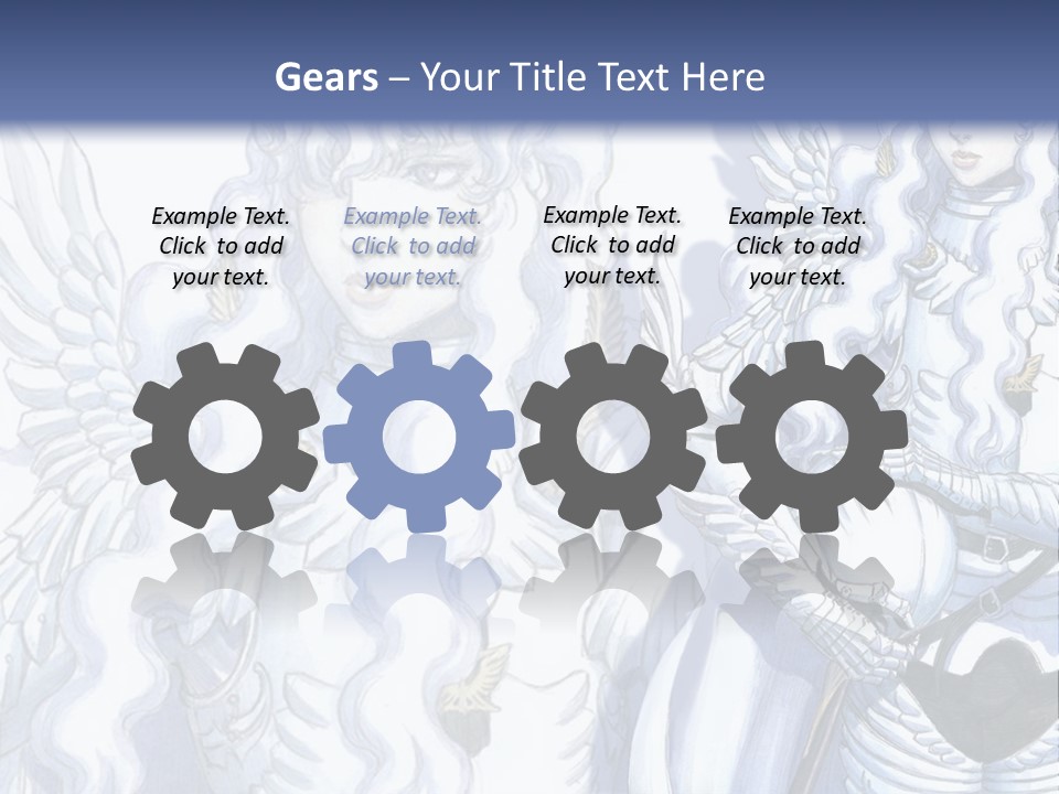 A Woman In A White Dress With Angel Wings PowerPoint Template