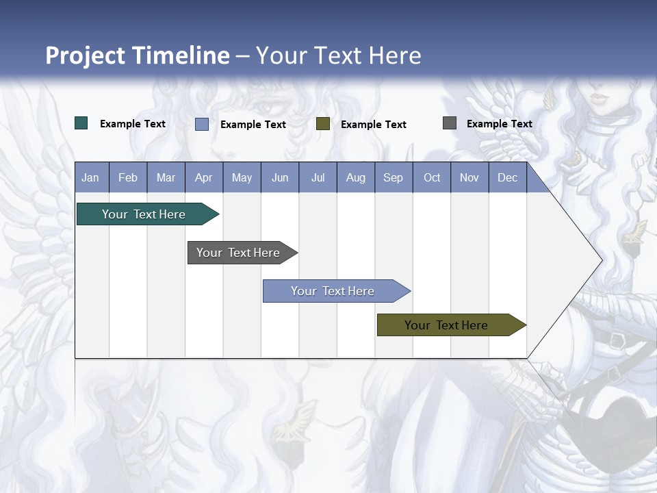 A Woman In A White Dress With Angel Wings PowerPoint Template