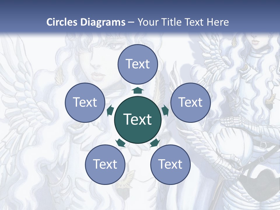 A Woman In A White Dress With Angel Wings PowerPoint Template