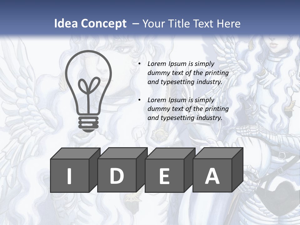 A Woman In A White Dress With Angel Wings PowerPoint Template