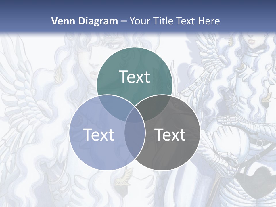 A Woman In A White Dress With Angel Wings PowerPoint Template