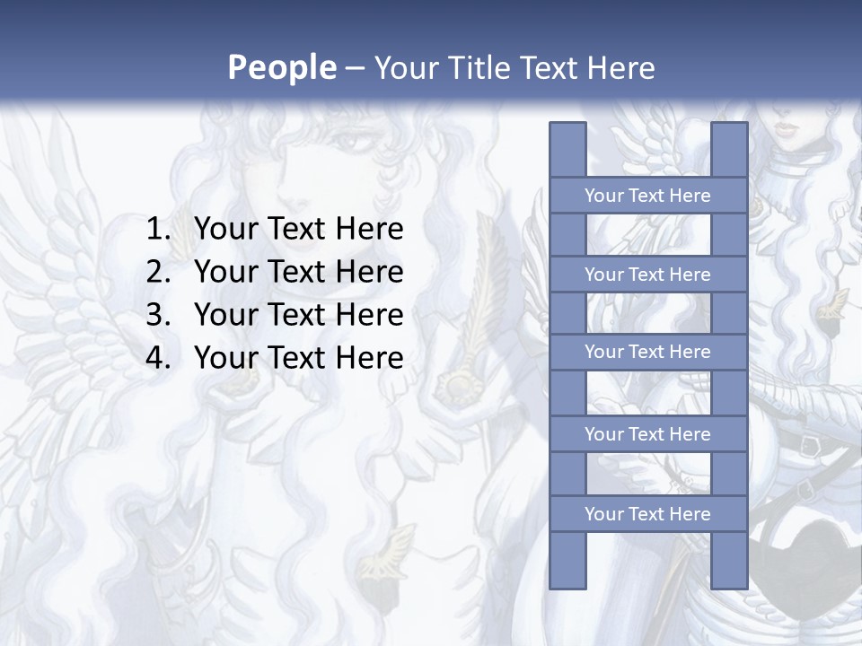 A Woman In A White Dress With Angel Wings PowerPoint Template