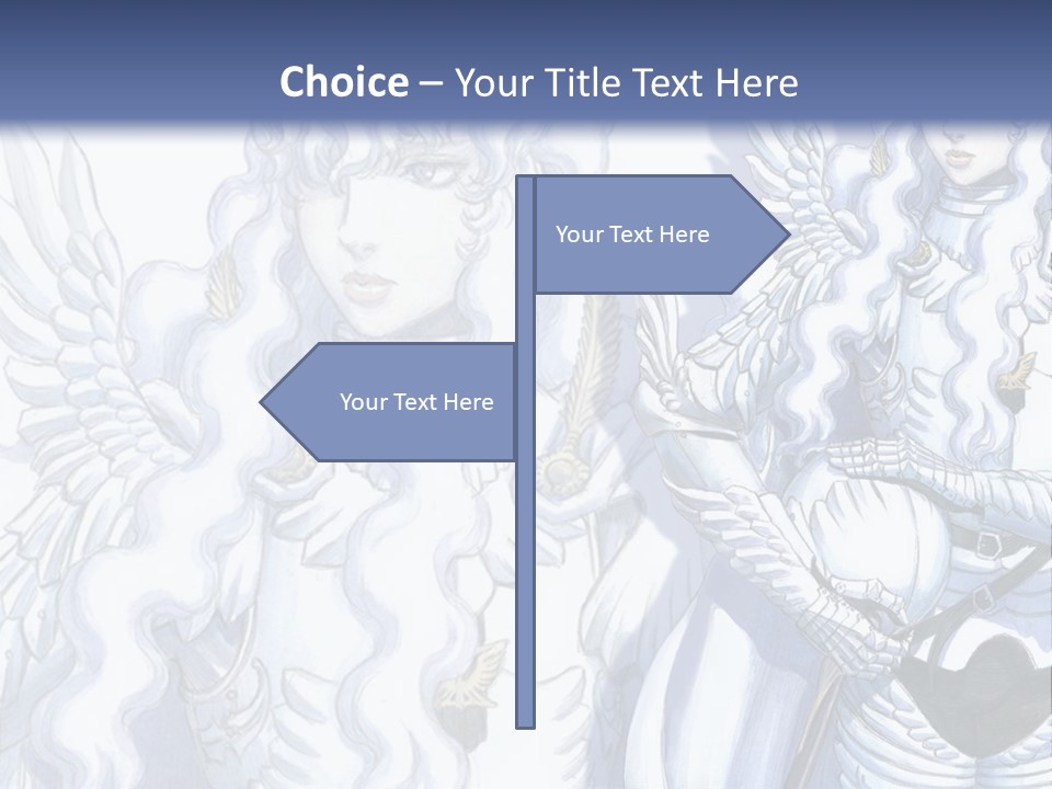 A Woman In A White Dress With Angel Wings PowerPoint Template