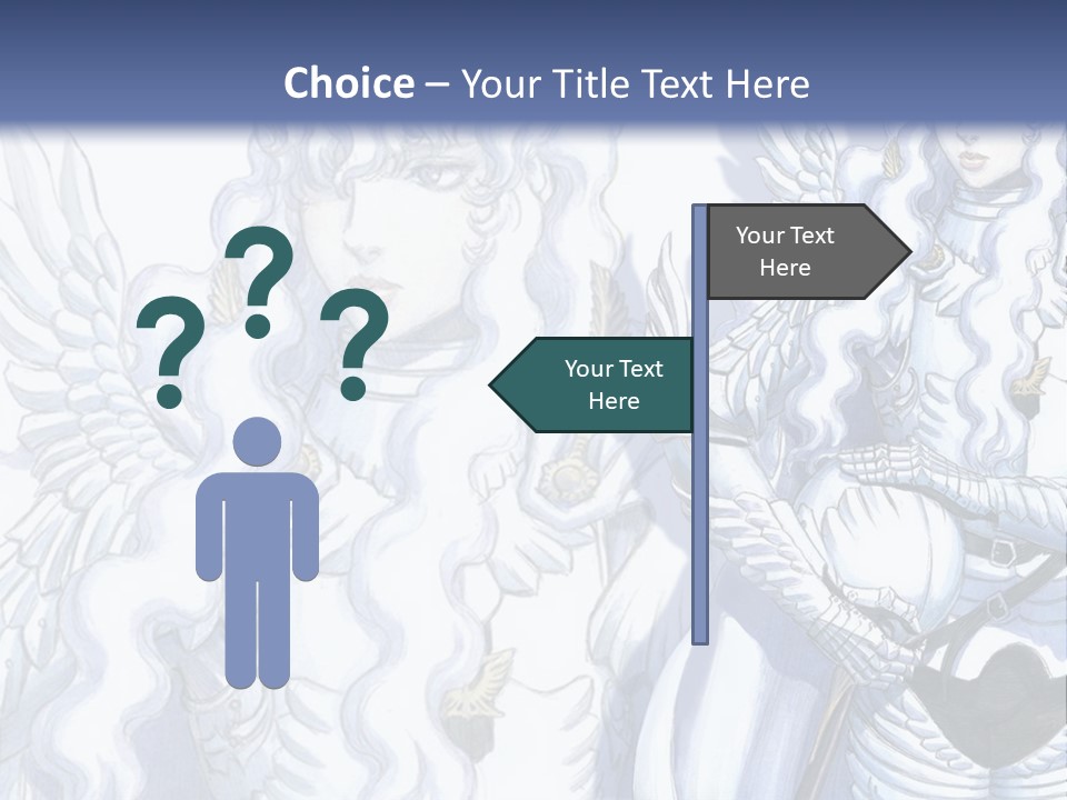 A Woman In A White Dress With Angel Wings PowerPoint Template