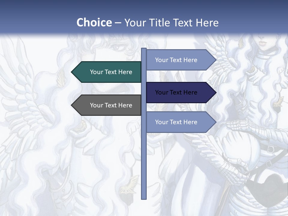 A Woman In A White Dress With Angel Wings PowerPoint Template