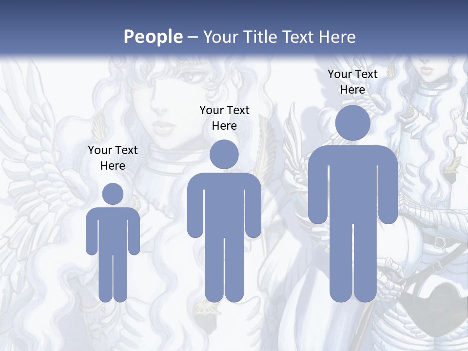 A Woman In A White Dress With Angel Wings PowerPoint Template