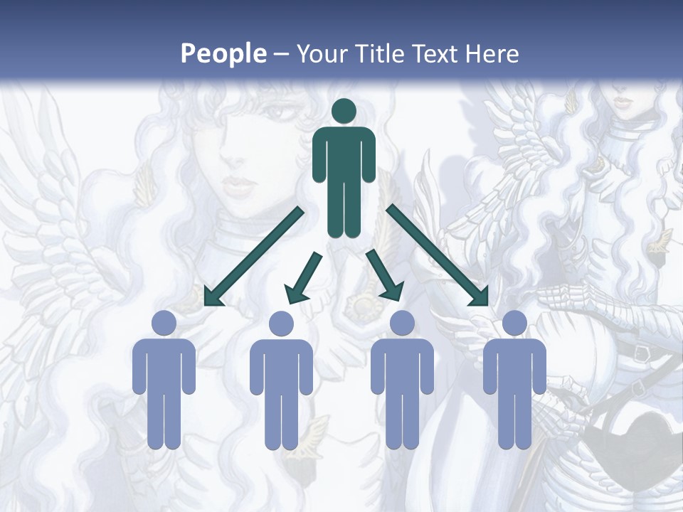 A Woman In A White Dress With Angel Wings PowerPoint Template