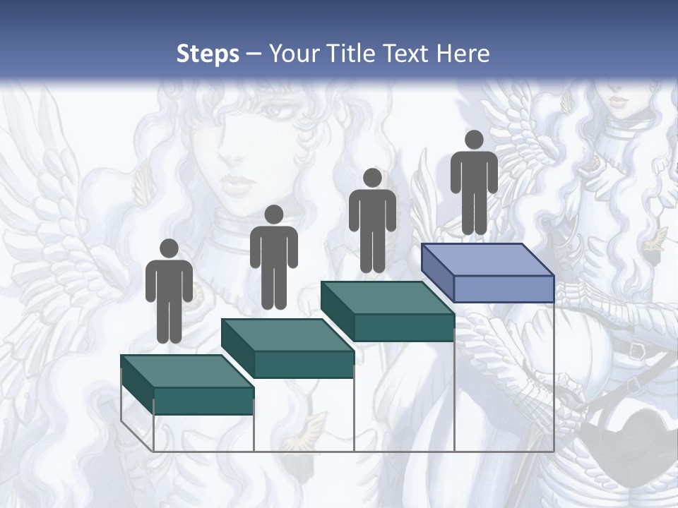 A Woman In A White Dress With Angel Wings PowerPoint Template