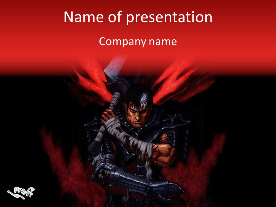 A Man With A Sword In His Hand Powerpoint Presentation PowerPoint Template
