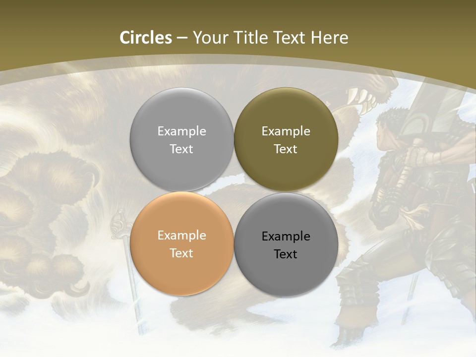 A Man With A Sword And A Big Bear In The Background PowerPoint Template