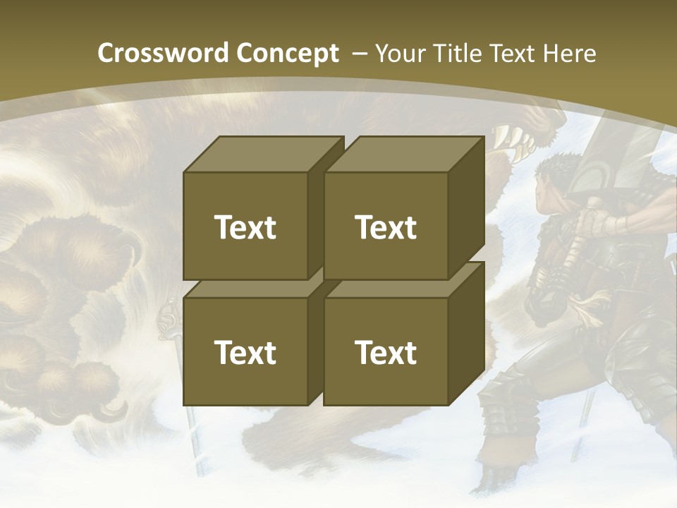 A Man With A Sword And A Big Bear In The Background PowerPoint Template