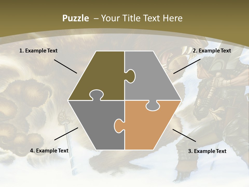 A Man With A Sword And A Big Bear In The Background PowerPoint Template