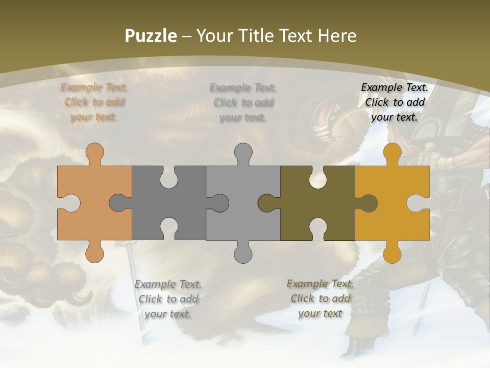 A Man With A Sword And A Big Bear In The Background PowerPoint Template