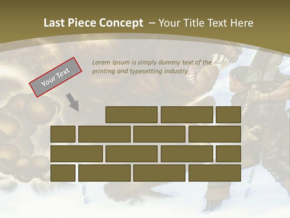 A Man With A Sword And A Big Bear In The Background PowerPoint Template