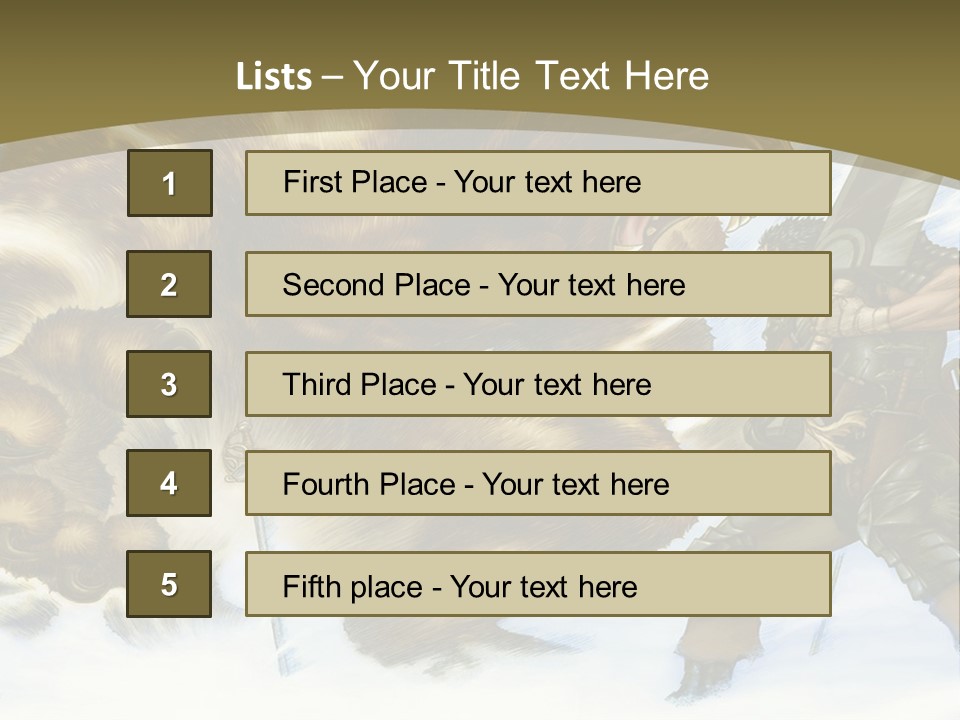 A Man With A Sword And A Big Bear In The Background PowerPoint Template