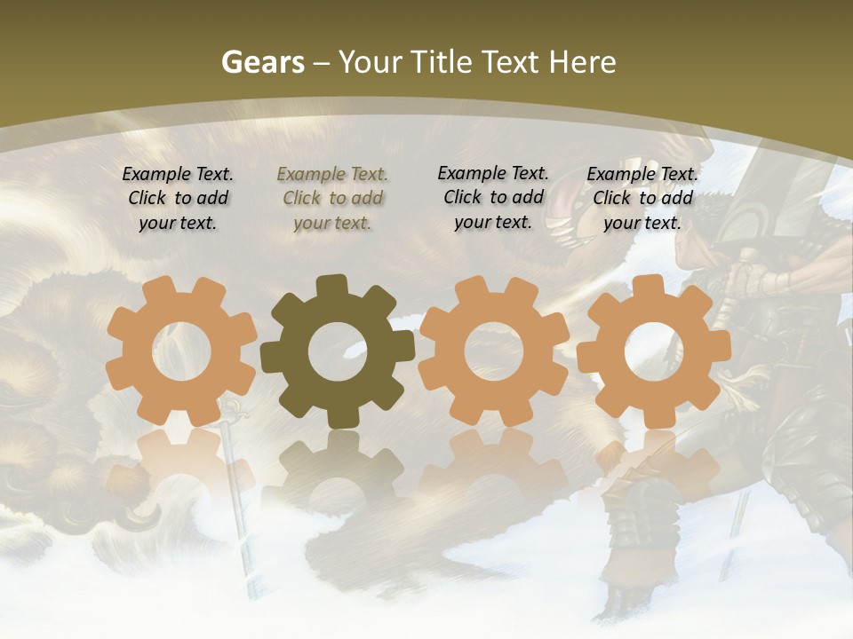 A Man With A Sword And A Big Bear In The Background PowerPoint Template