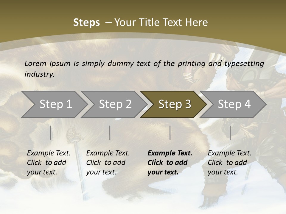 A Man With A Sword And A Big Bear In The Background PowerPoint Template