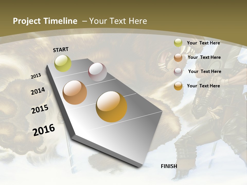 A Man With A Sword And A Big Bear In The Background PowerPoint Template