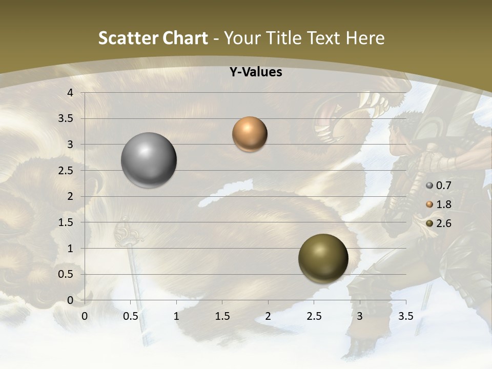 A Man With A Sword And A Big Bear In The Background PowerPoint Template