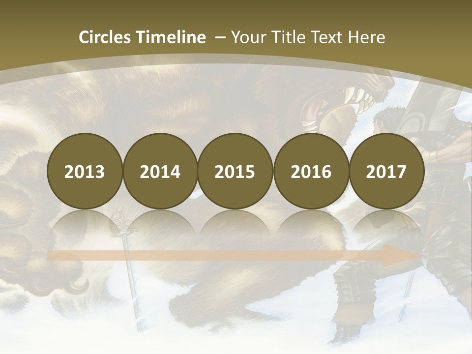 A Man With A Sword And A Big Bear In The Background PowerPoint Template