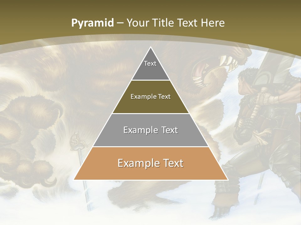 A Man With A Sword And A Big Bear In The Background PowerPoint Template