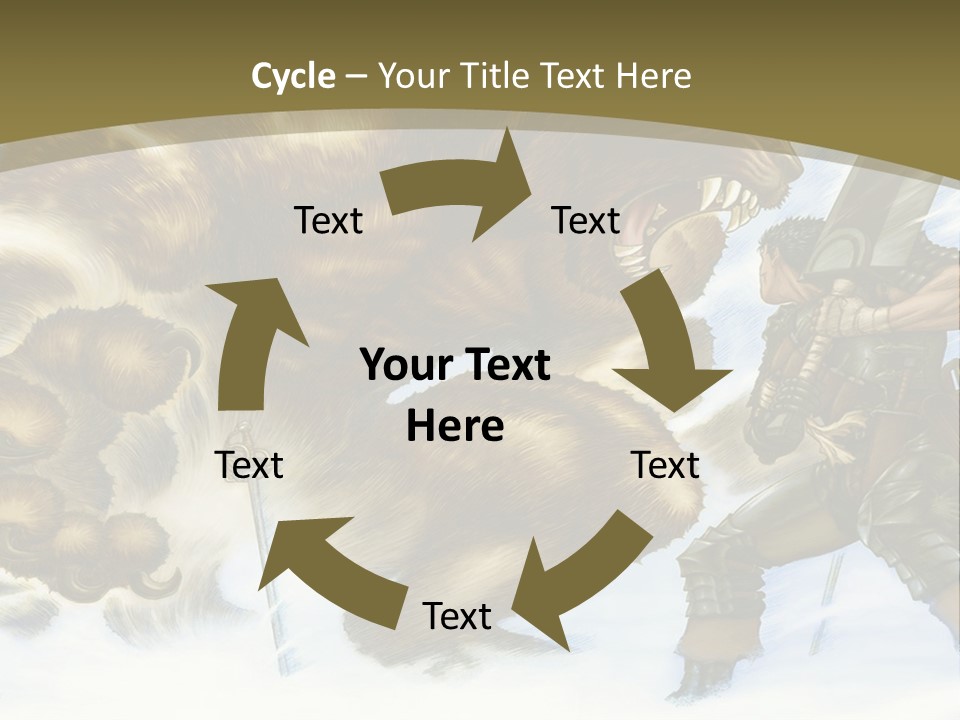 A Man With A Sword And A Big Bear In The Background PowerPoint Template