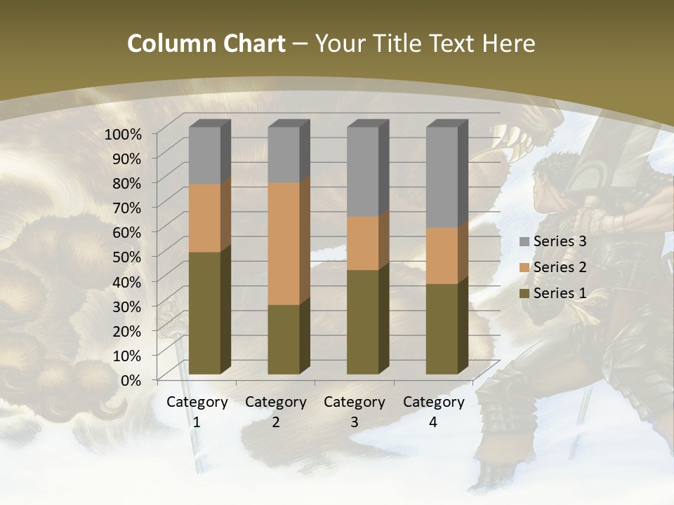 A Man With A Sword And A Big Bear In The Background PowerPoint Template