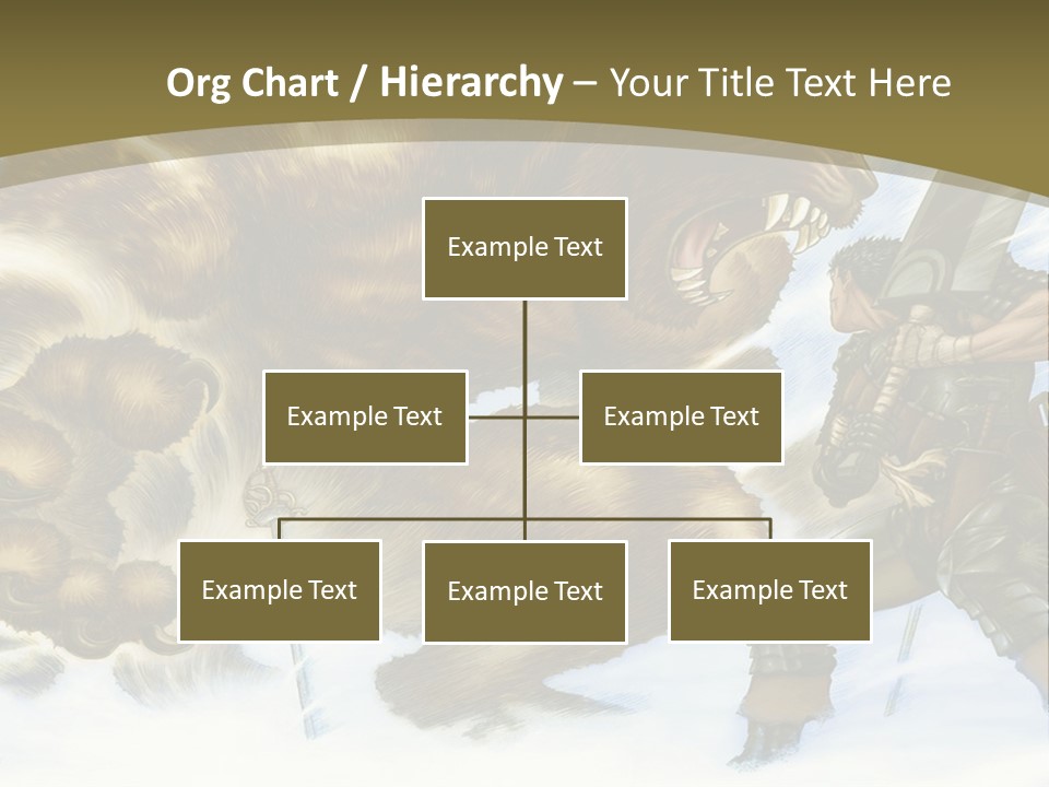 A Man With A Sword And A Big Bear In The Background PowerPoint Template