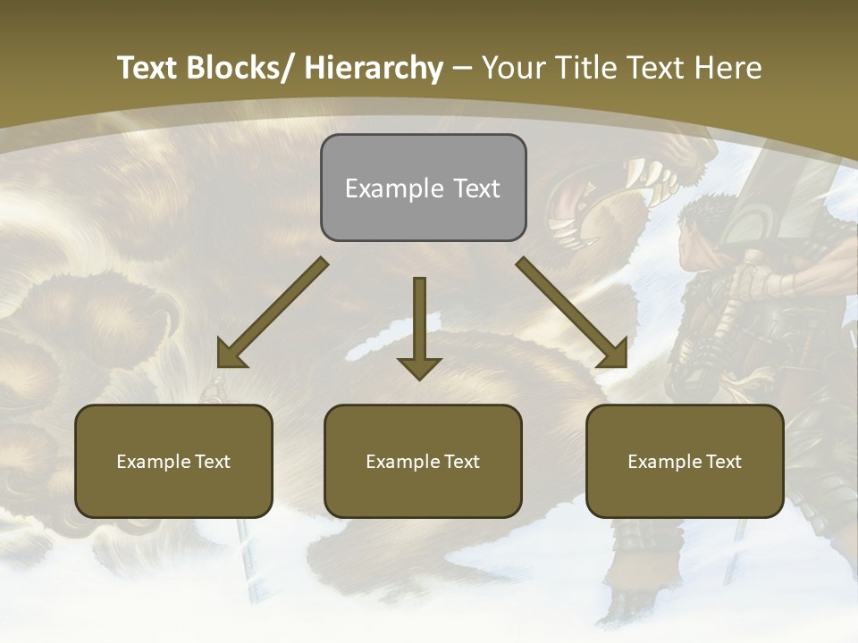 A Man With A Sword And A Big Bear In The Background PowerPoint Template