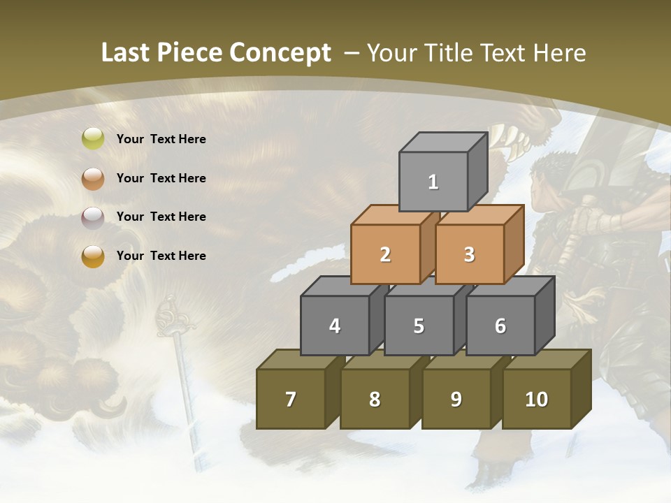 A Man With A Sword And A Big Bear In The Background PowerPoint Template