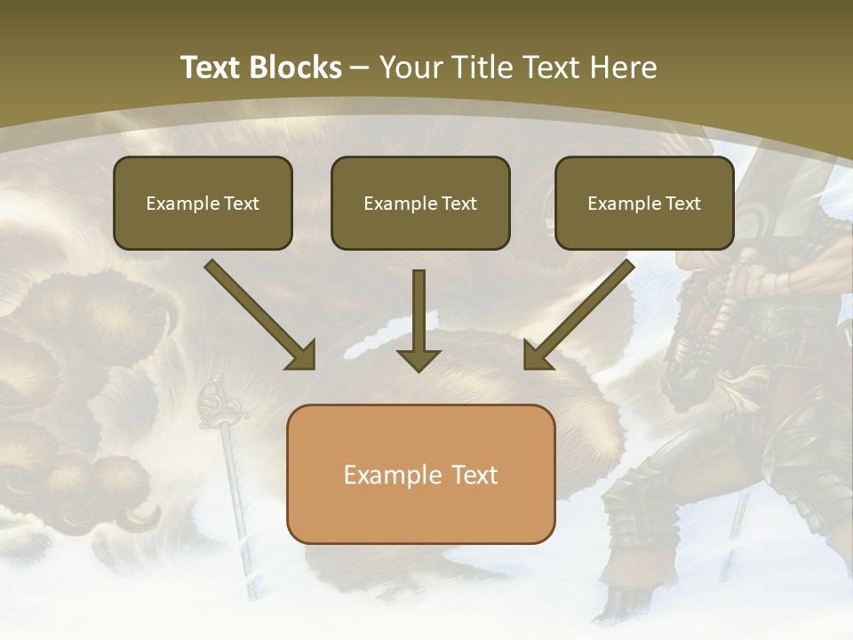 A Man With A Sword And A Big Bear In The Background PowerPoint Template